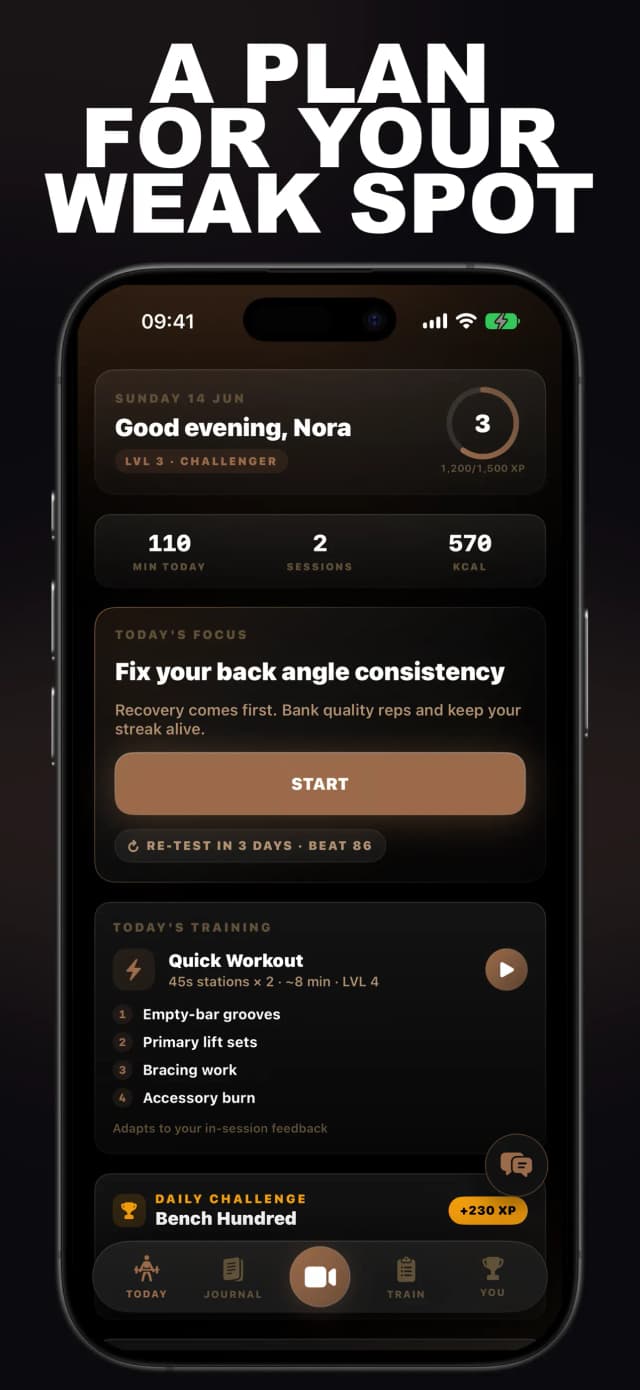 Powerlifting AI app screen 2